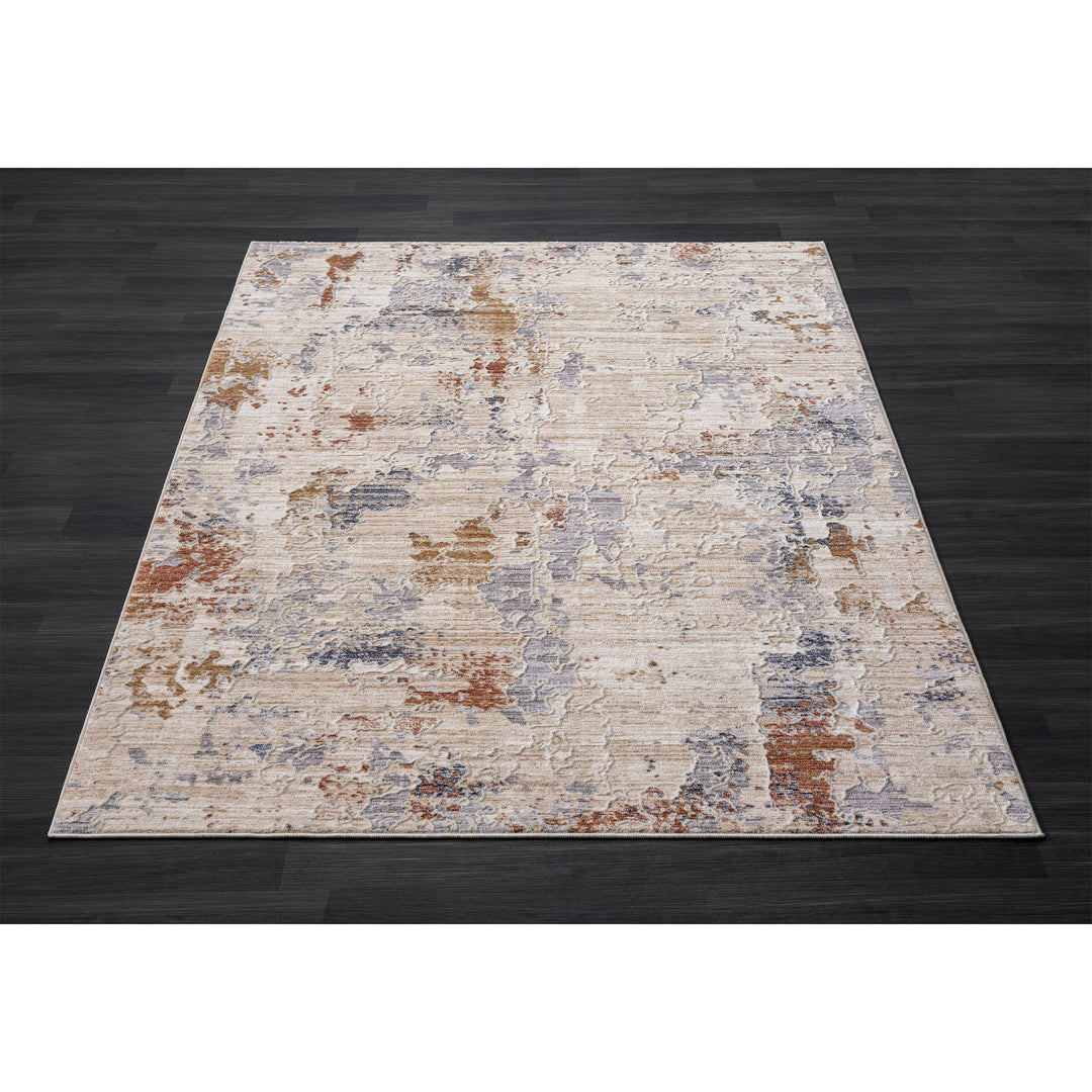 2' X 3' Beige Abstract Area Rug