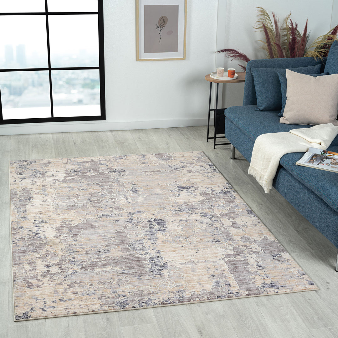 2' X 3' Beige Abstract Area Rug