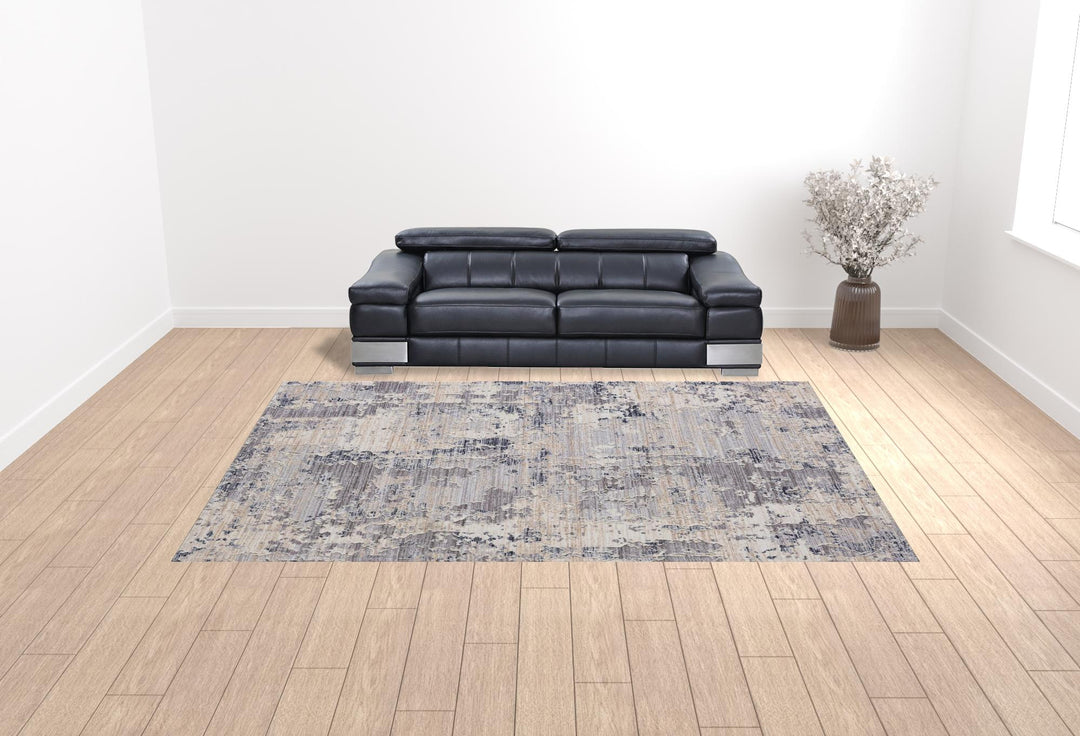 2' X 3' Beige Abstract Area Rug