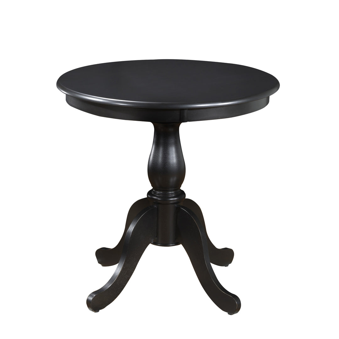 30" Antique Black Round Pedestal Base Dining Table