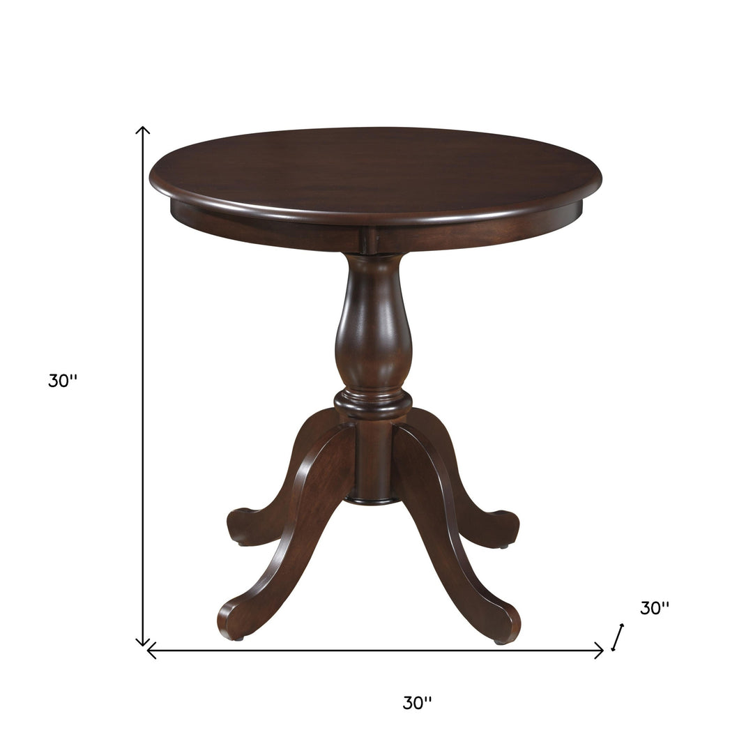 30-Inch Espresso Round Pedestal Dining Table