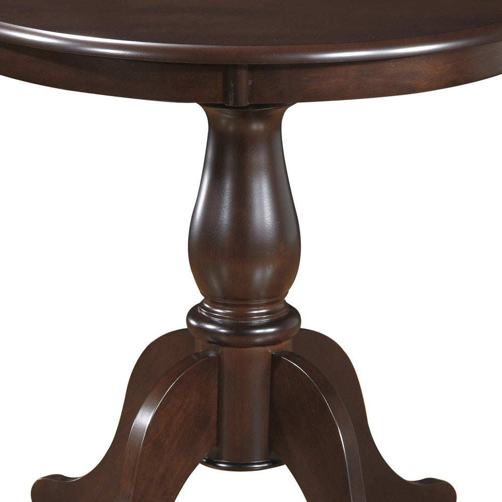 30-Inch Espresso Round Pedestal Dining Table