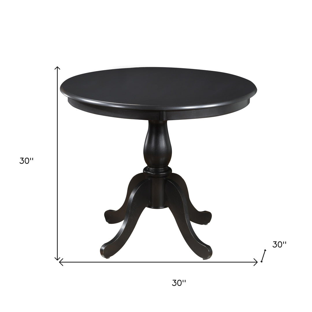 36" Black Round Pedestal Base Dining Table