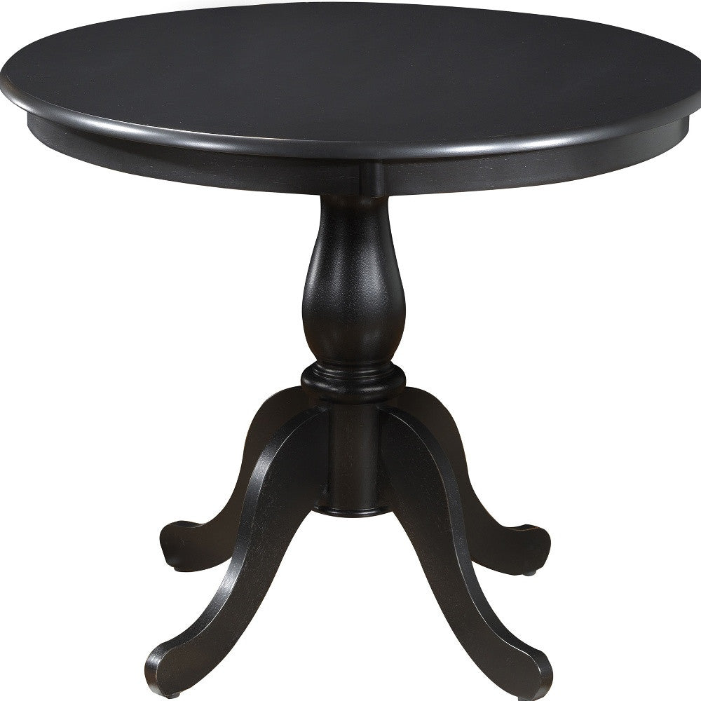 36" Black Round Pedestal Base Dining Table