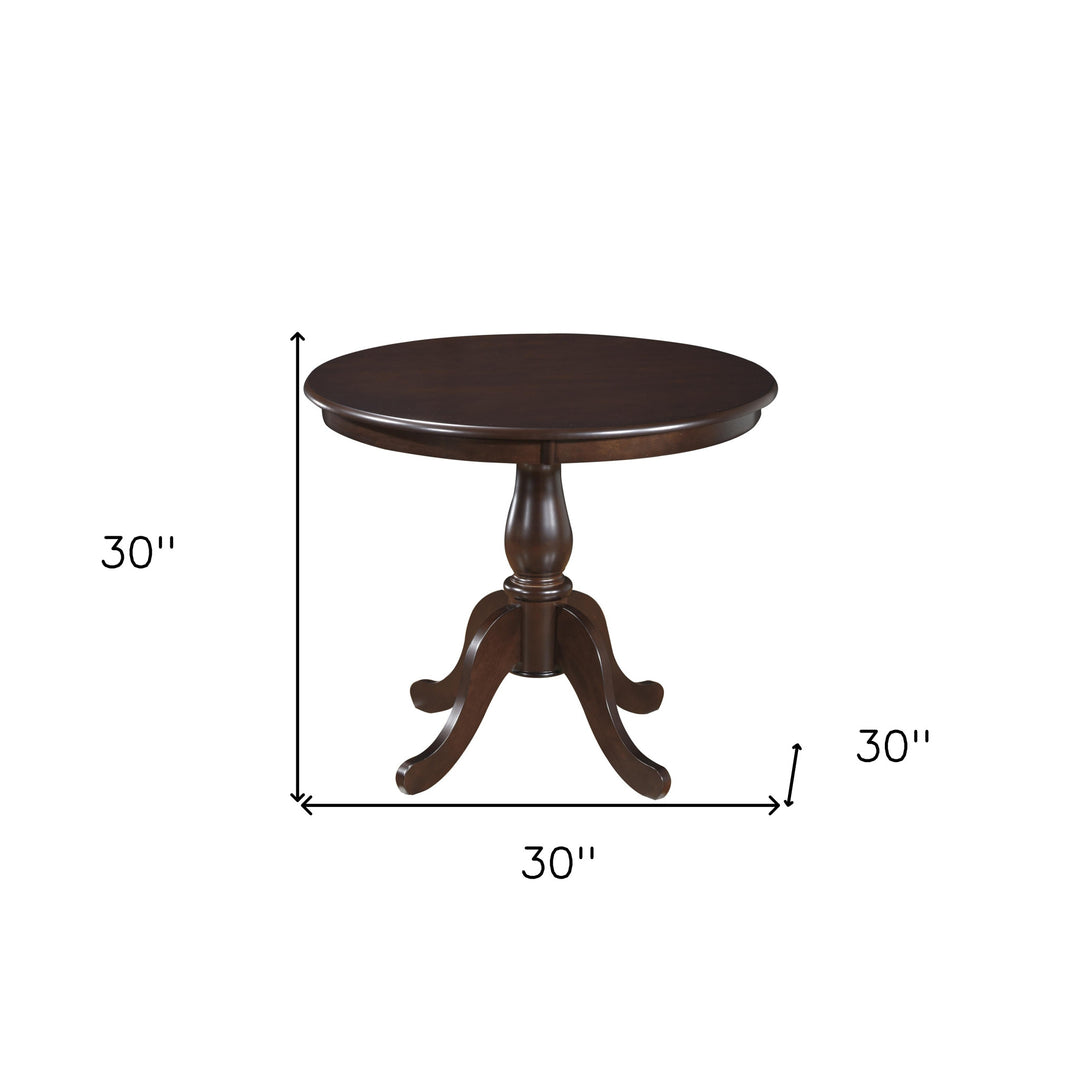 36" Espresso Round Pedestal Dining Table