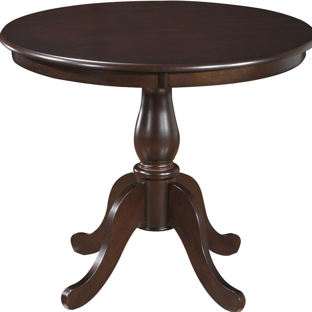 36" Espresso Round Pedestal Dining Table