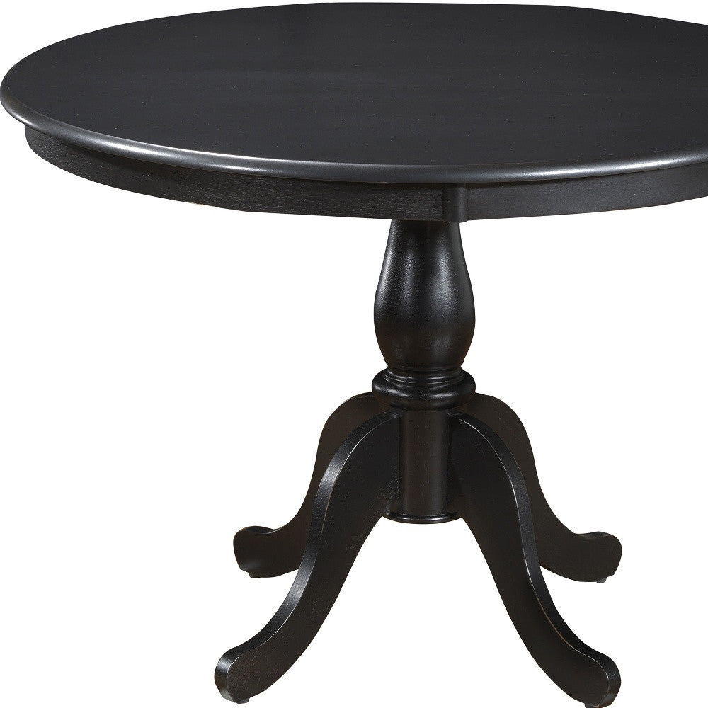 42" Black Round Pedestal Dining Table – Classic Sophistication for Modern Living