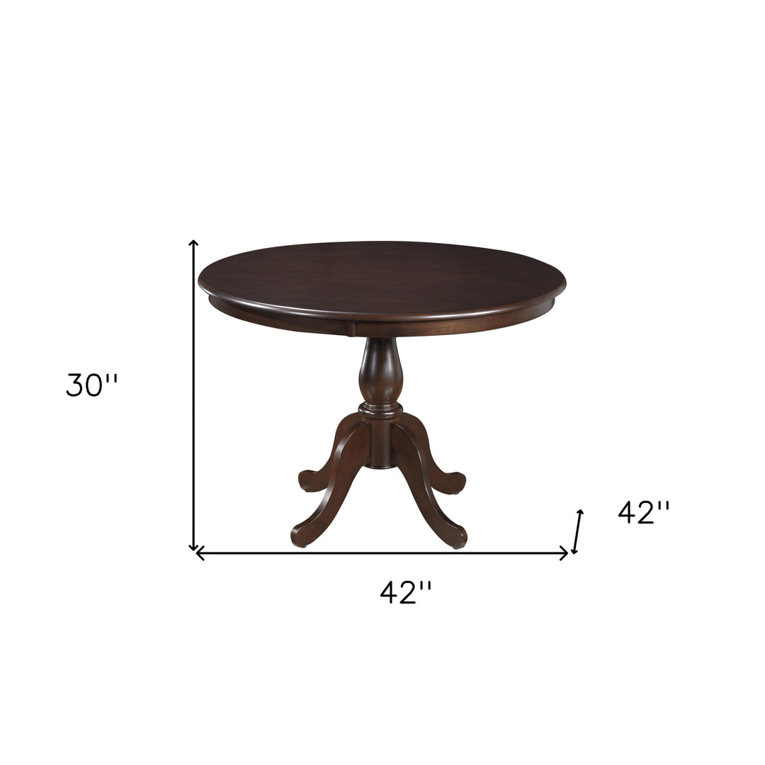 42" Espresso Round Pedestal Dining Table