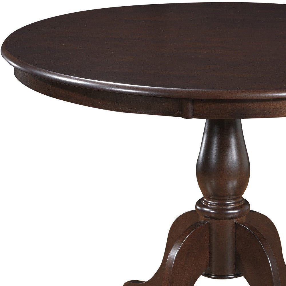 42" Espresso Round Pedestal Dining Table