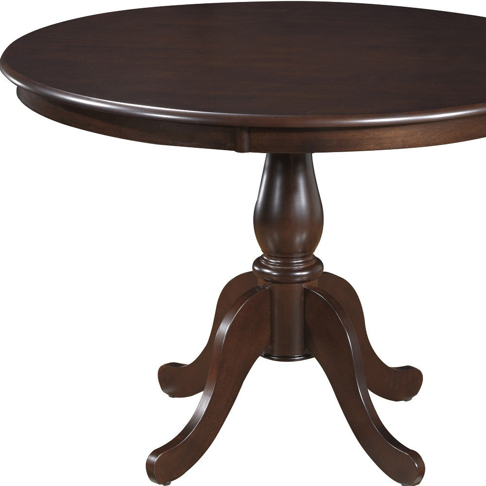 42" Espresso Round Pedestal Dining Table