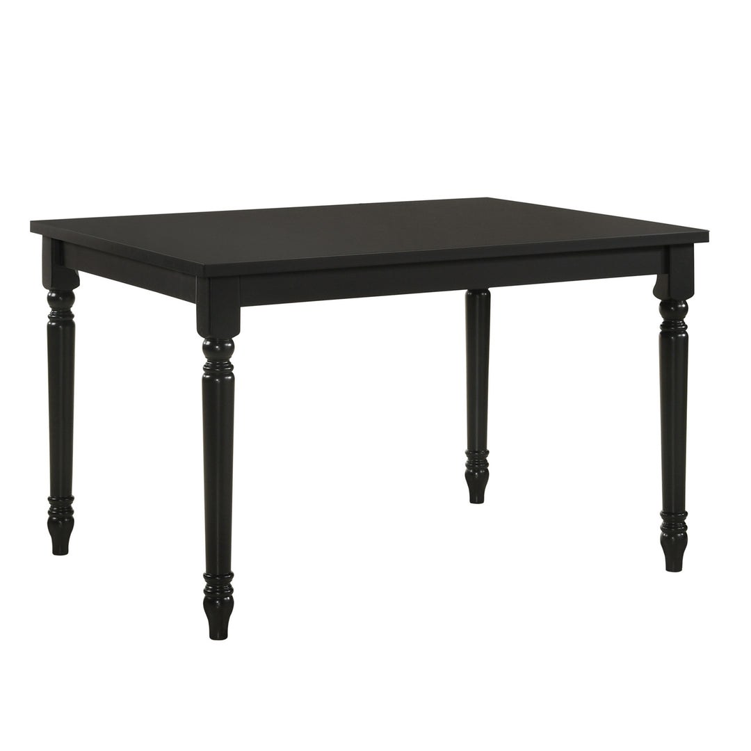 48" Black Solid Wood Rectangular Dining Table – Timeless Design for Modern Dining