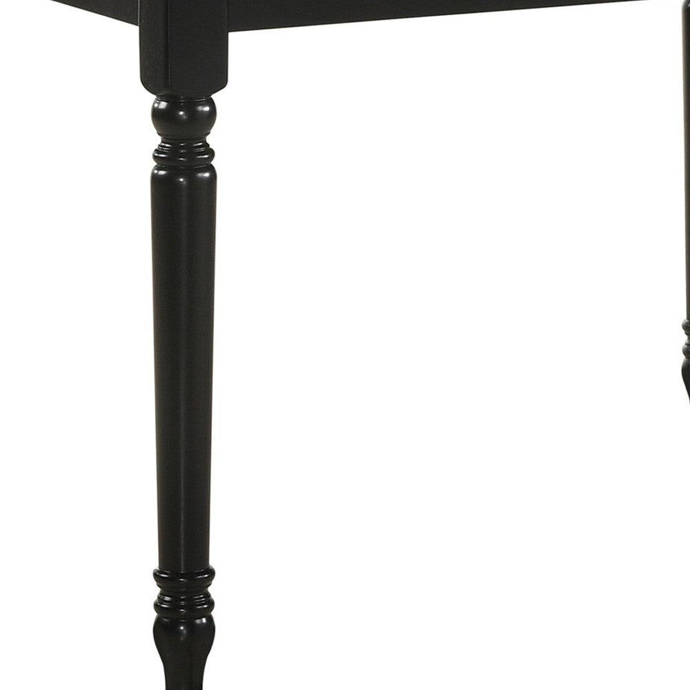 48" Black Solid Wood Rectangular Dining Table – Timeless Design for Modern Dining