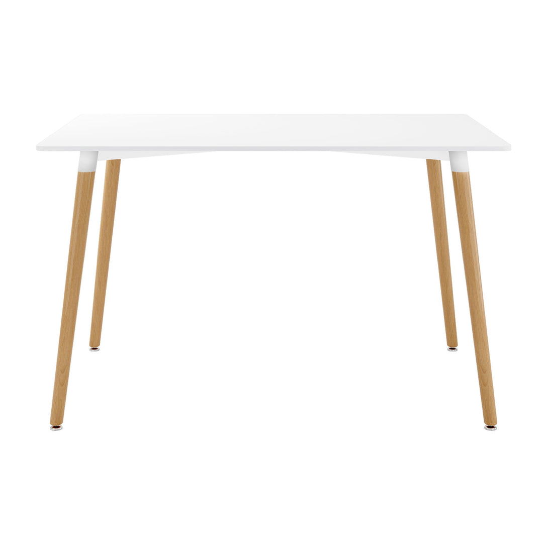 30" White and Natural Solid Wood Rectangular Dining Table