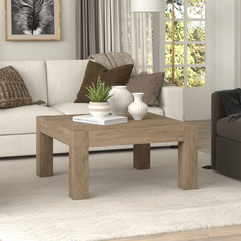 Modern 34" Gray Square Coffee Table