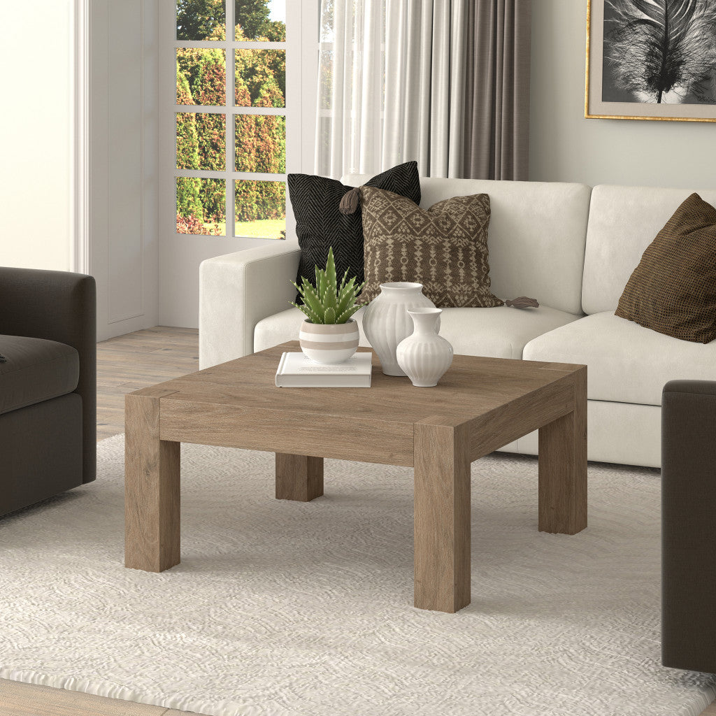 Modern 34" Gray Square Coffee Table