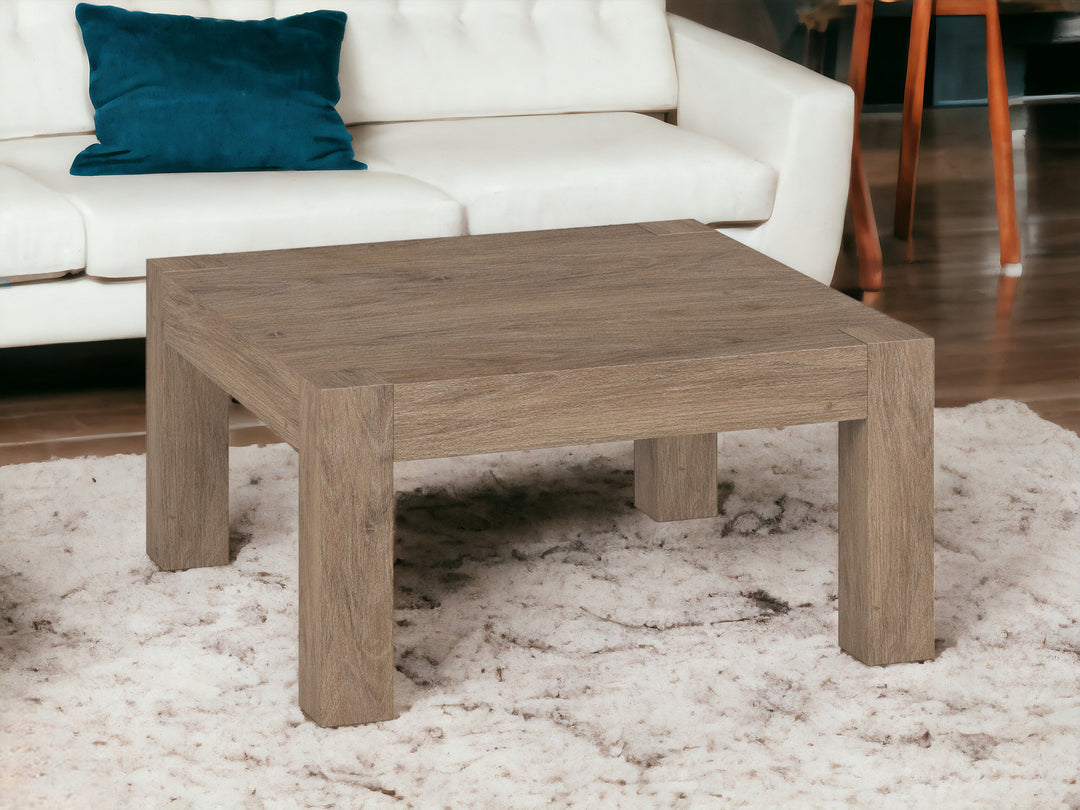 Modern 34" Gray Square Coffee Table