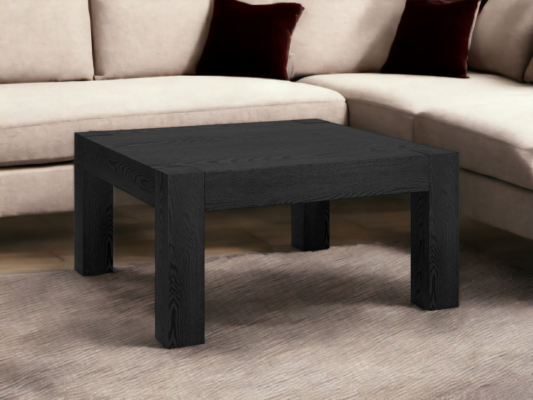 Modern 34" Black Square Coffee Table