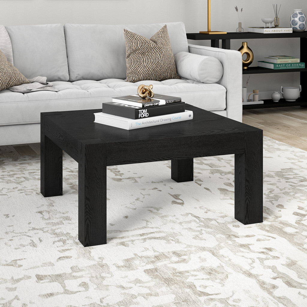 Modern 34" Black Square Coffee Table