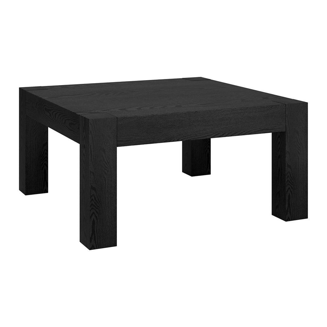 Modern 34" Black Square Coffee Table