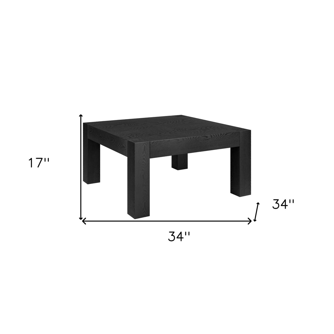 Modern 34" Black Square Coffee Table