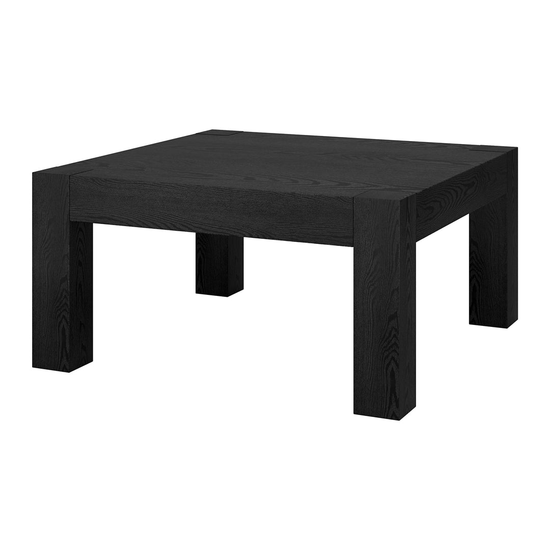 Modern 34" Black Square Coffee Table