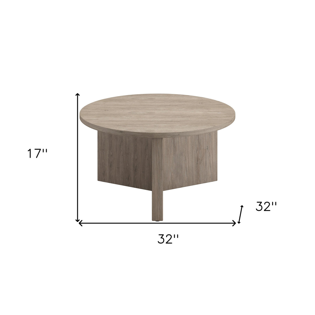 32-Inch Gray Round Coffee Table