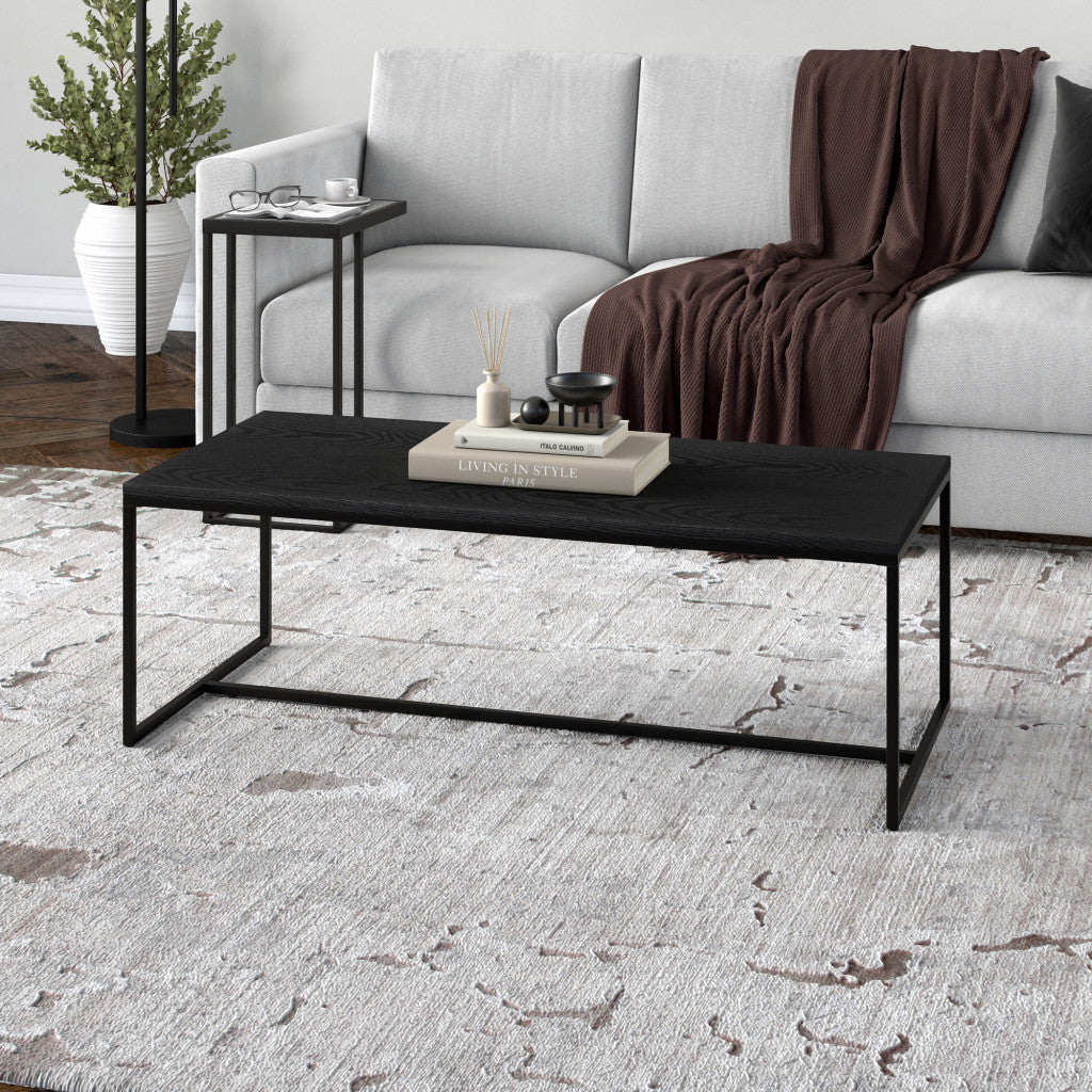 47-Inch Black Modern Coffee Table