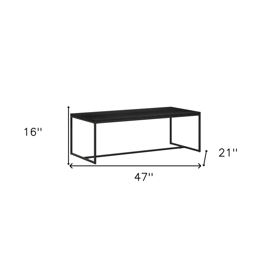 47-Inch Black Modern Coffee Table