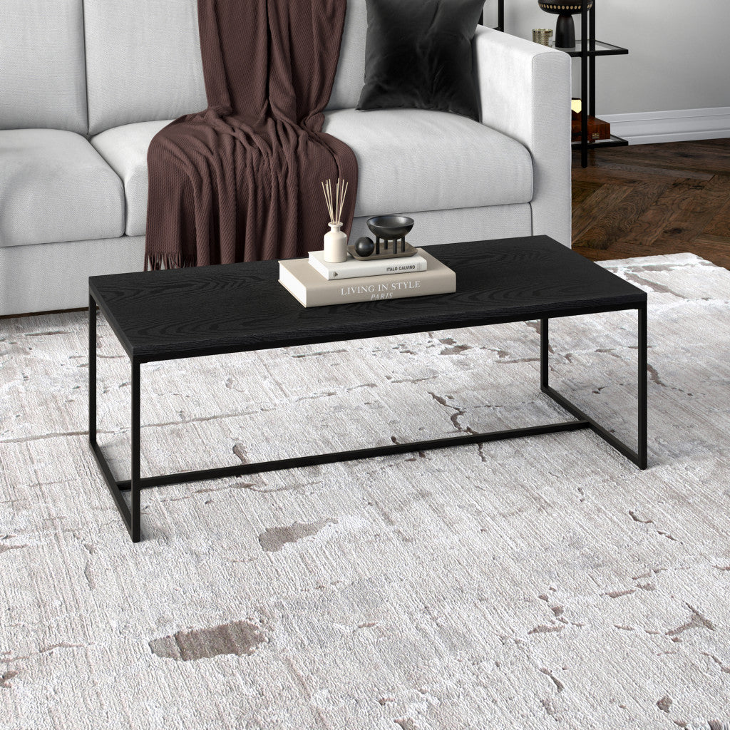 47-Inch Black Modern Coffee Table