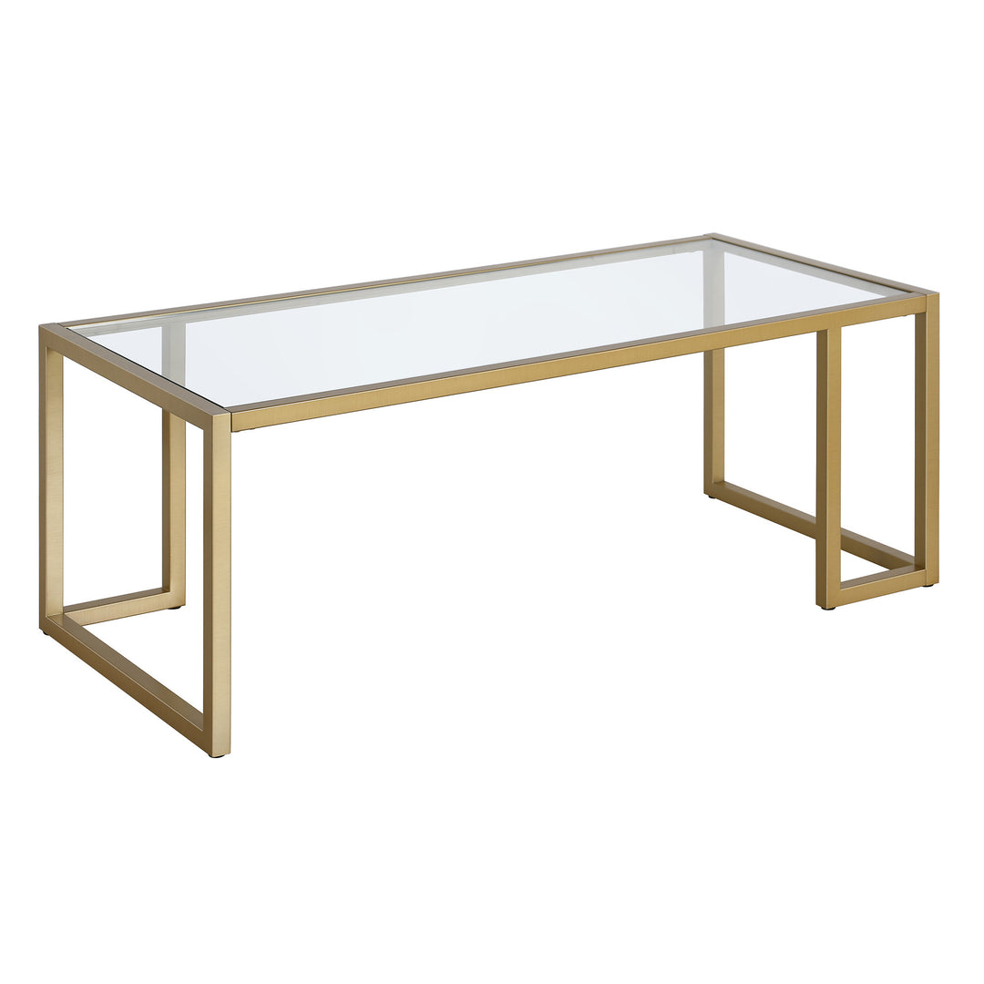 45-Inch Gold Glass and Steel Coffee Table