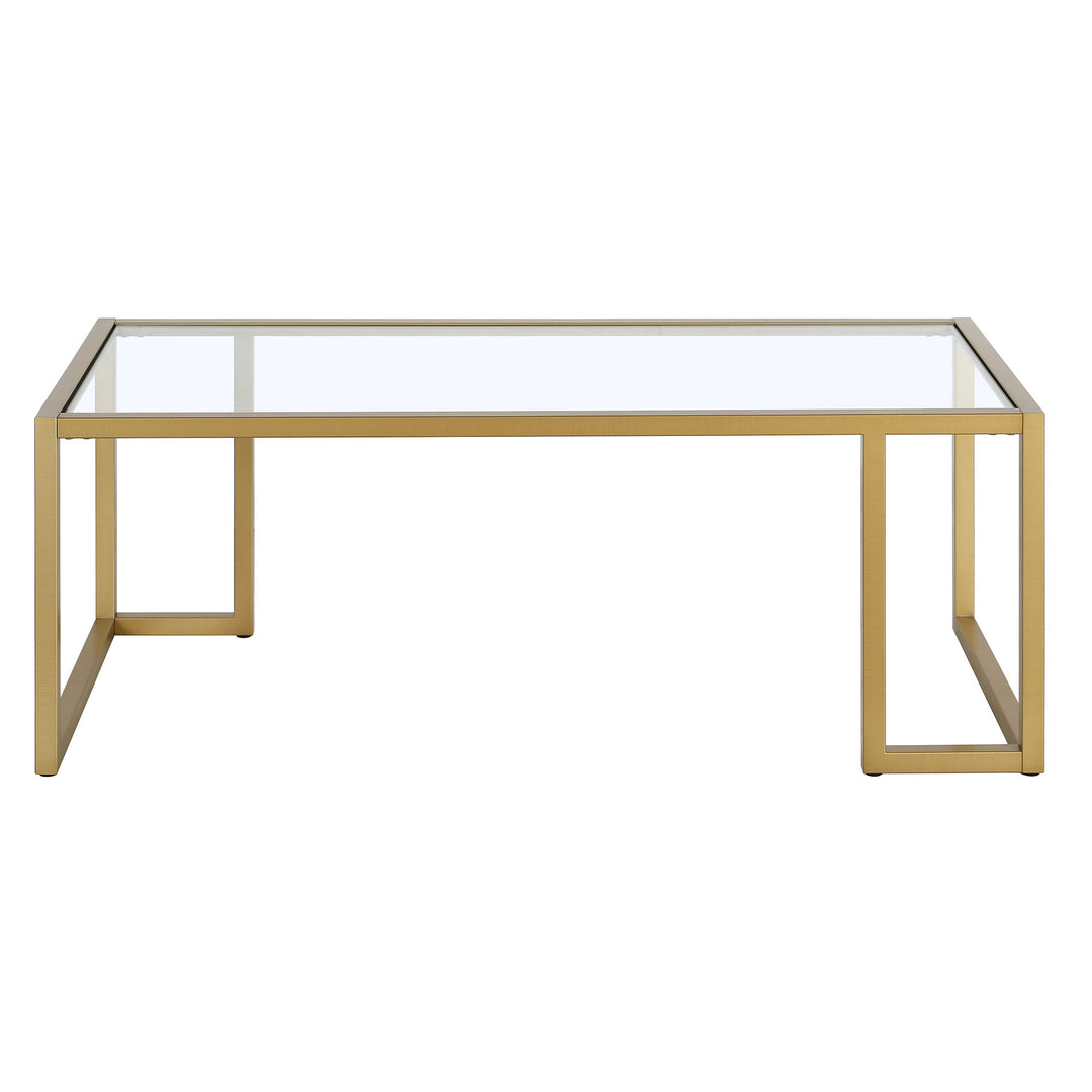 45-Inch Gold Glass and Steel Coffee Table