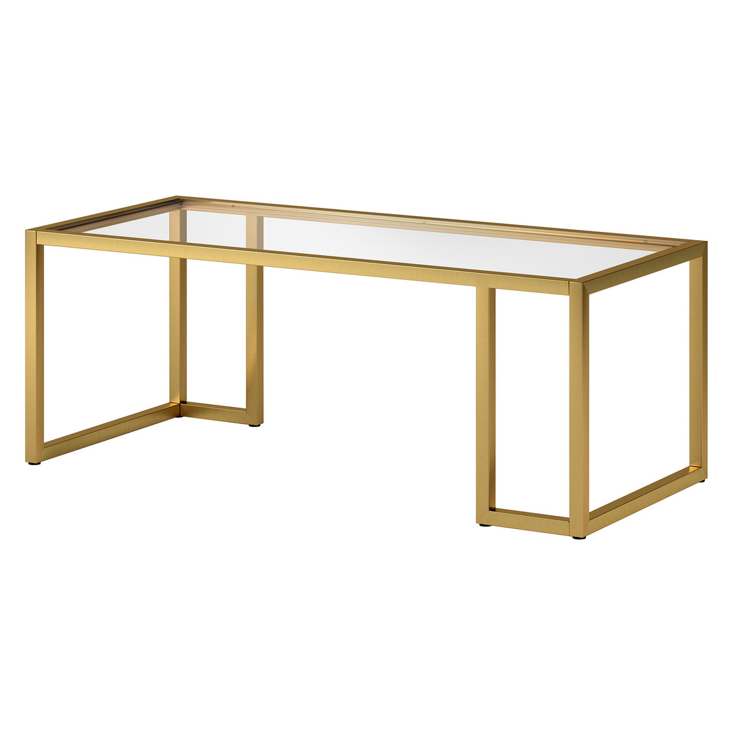 45-Inch Gold Glass and Steel Coffee Table