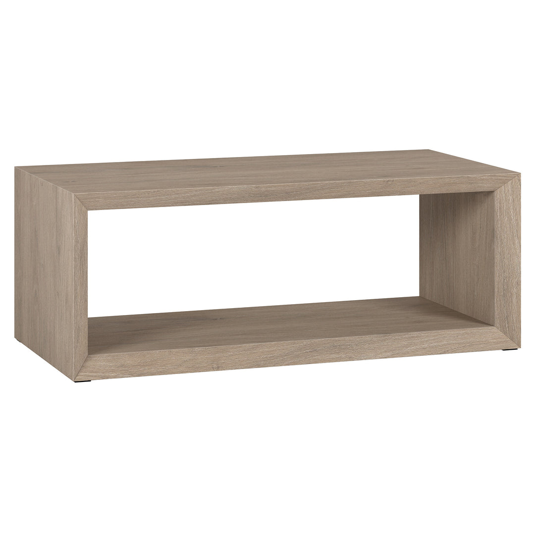 48-Inch Gray Coffee Table with Shelf