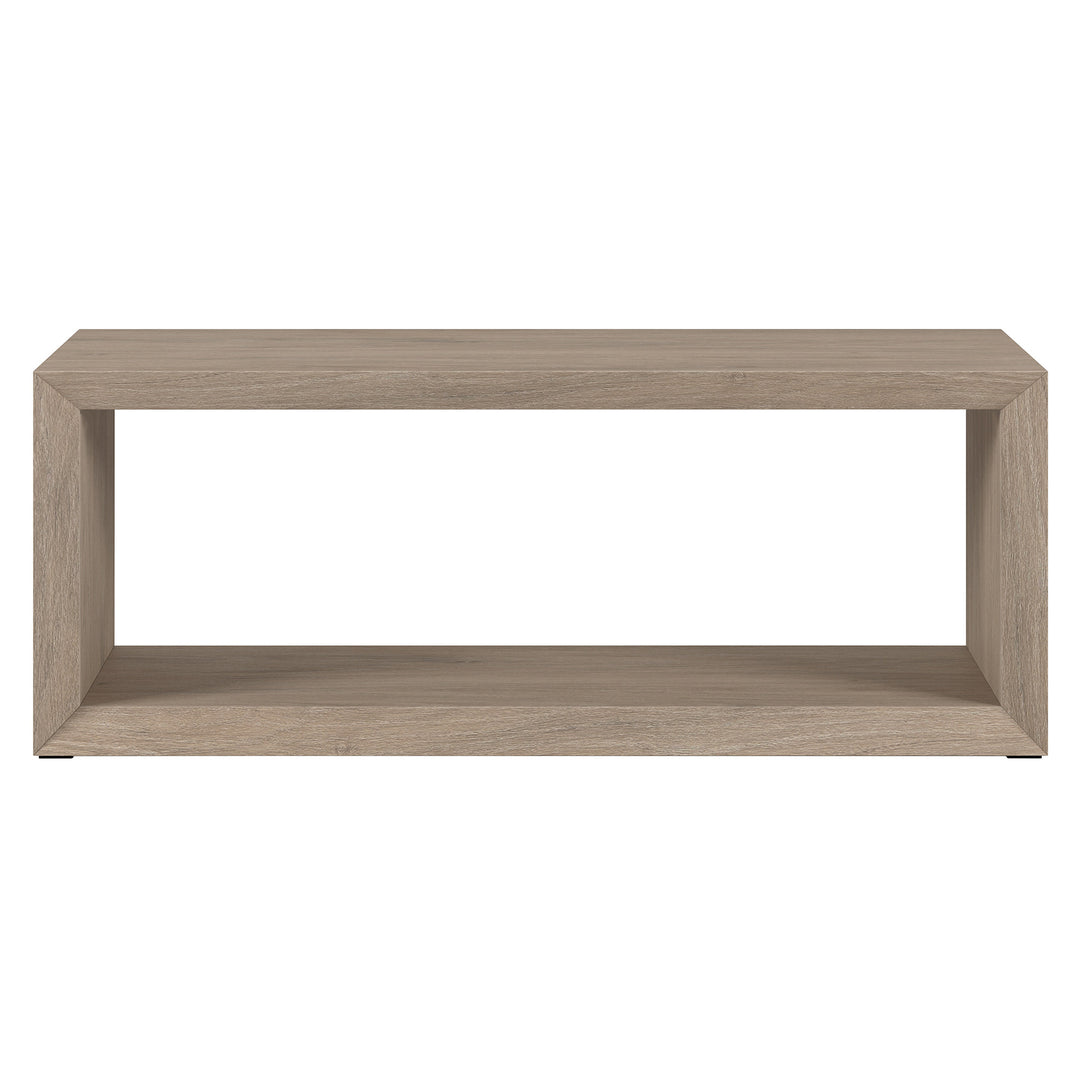 48-Inch Gray Coffee Table with Shelf