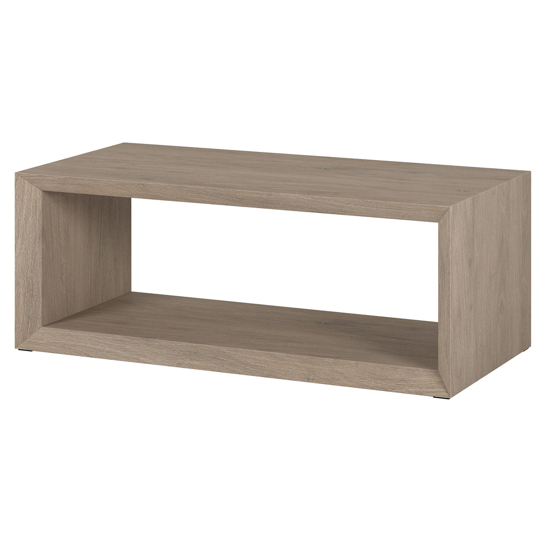 48-Inch Gray Coffee Table with Shelf