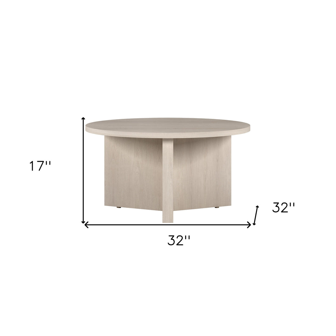 Modern 32" White Round Coffee Table