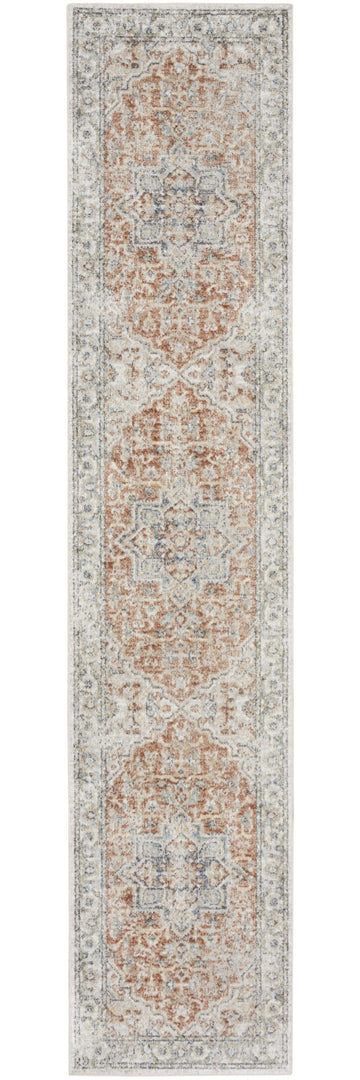 10' Gold and Ivory Oriental Power Loom Washable Runner Rug