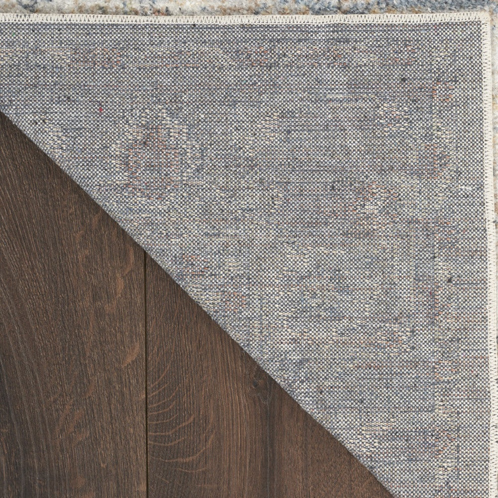 10' Gray Oriental Power Loom Washable Runner Rug