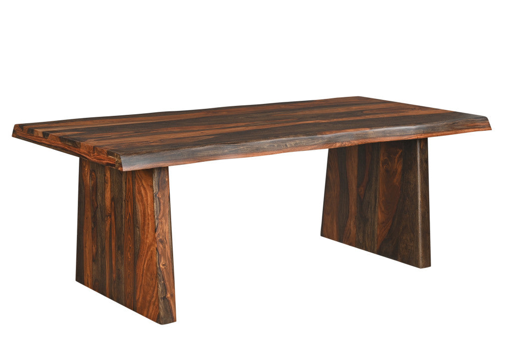 86" Dark Brown Solid Wood Rectangular Dining Table