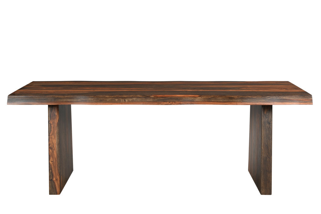 86" Dark Brown Solid Wood Rectangular Dining Table