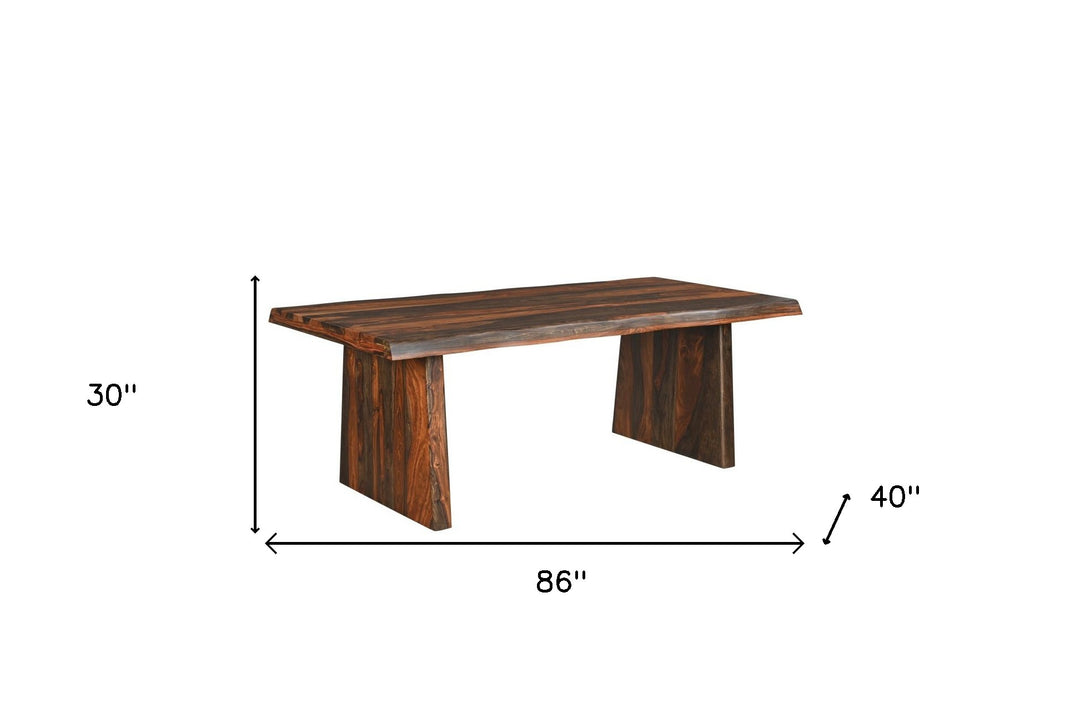 86" Dark Brown Solid Wood Rectangular Dining Table