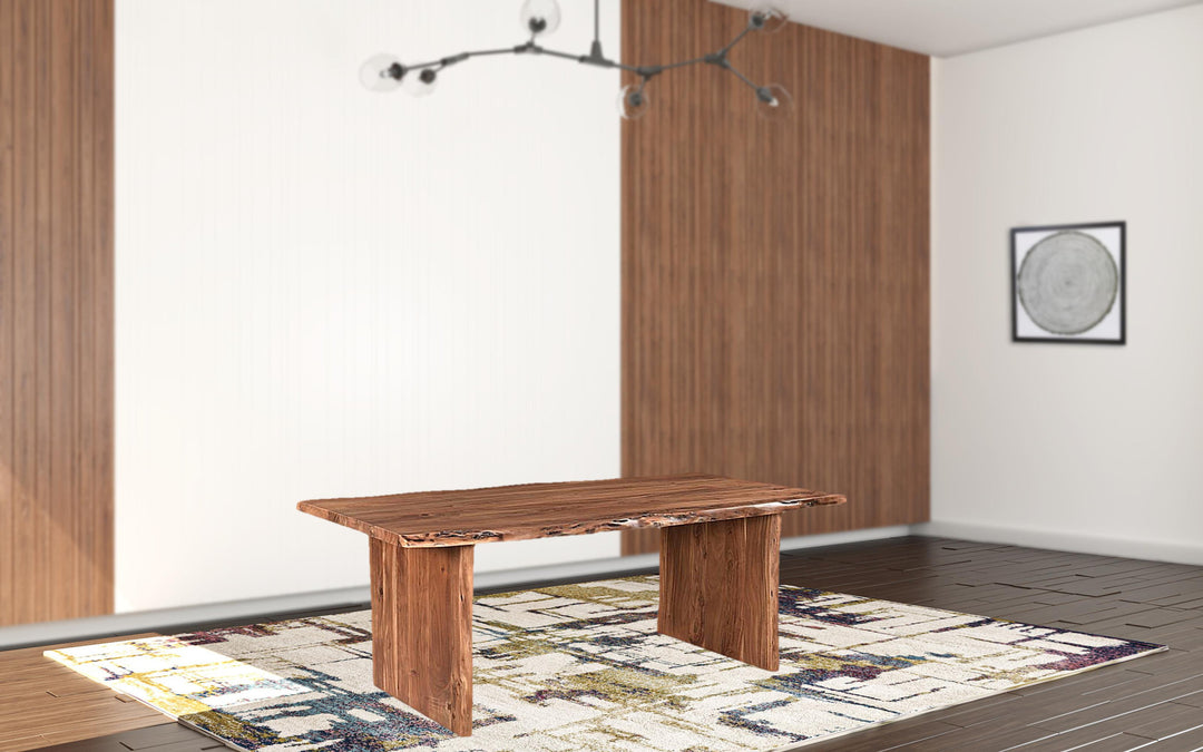 84" Chestnut Brown Solid Wood Dining Table