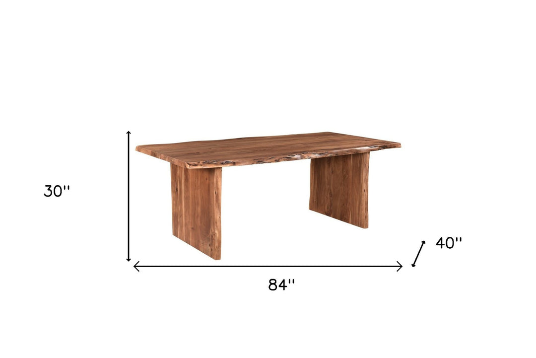 84" Chestnut Brown Solid Wood Dining Table