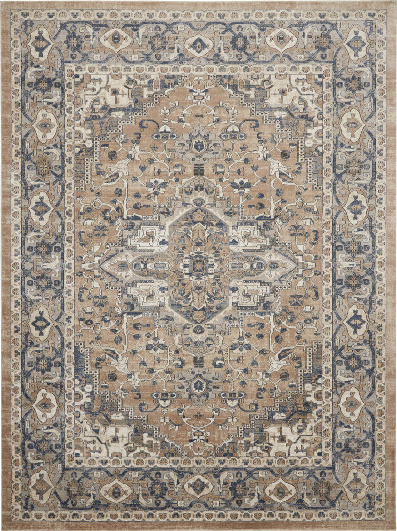 10' X 14' Ivory Floral Power Loom Area Rug