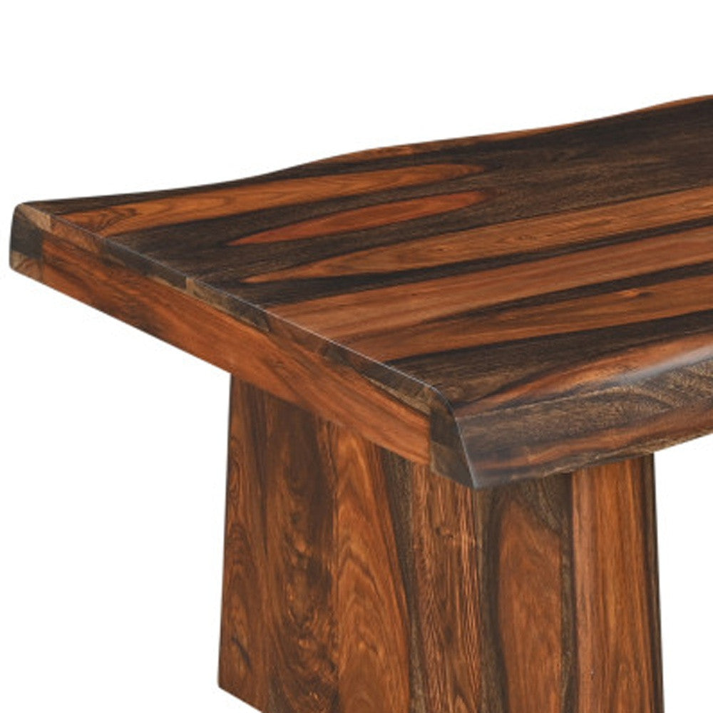 51" Dark Brown Solid Wood Coffee Table