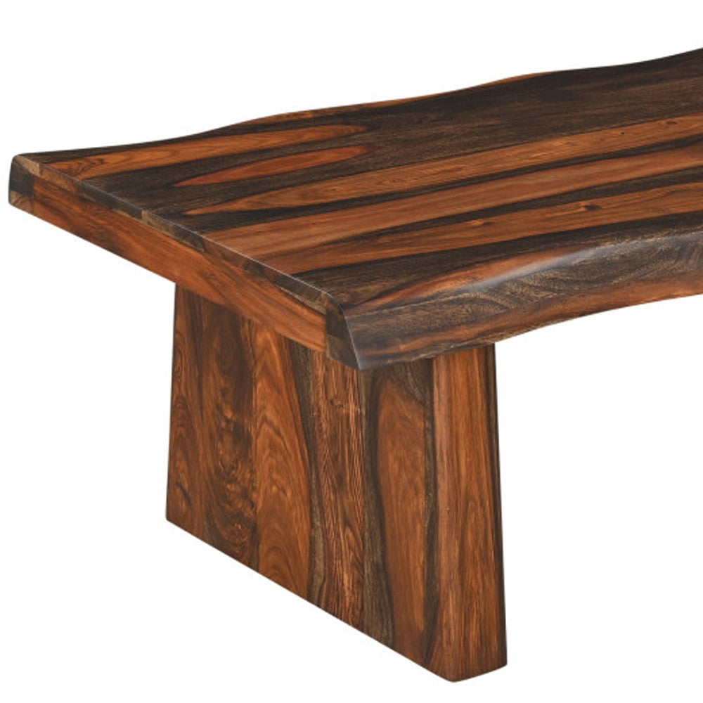 51" Dark Brown Solid Wood Coffee Table