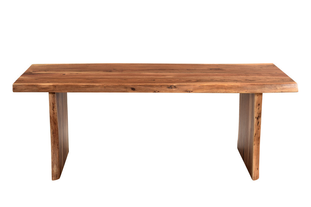 51-Inch Brown Acacia Wood Coffee Table