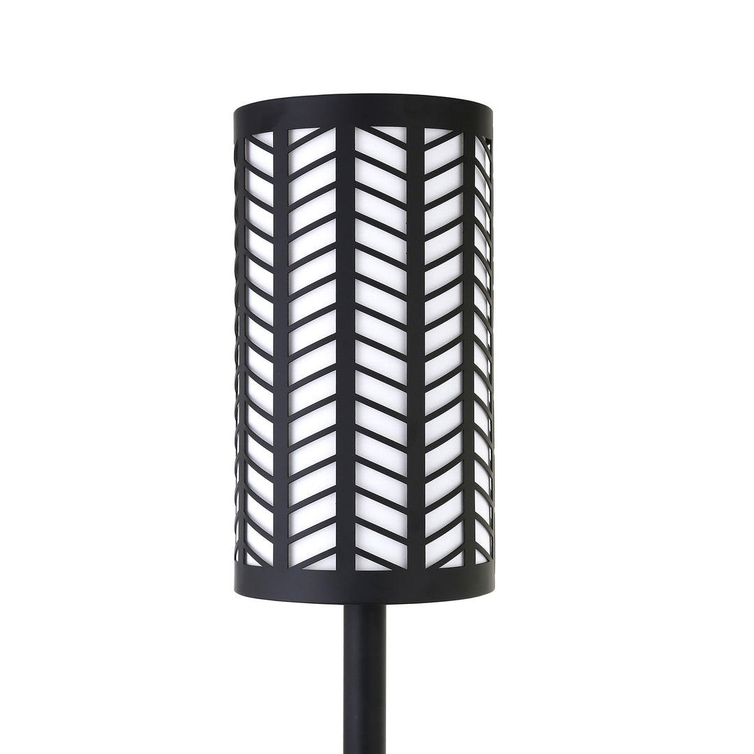 63" Black Torchiere Floor Lamp With Black Drum Shade