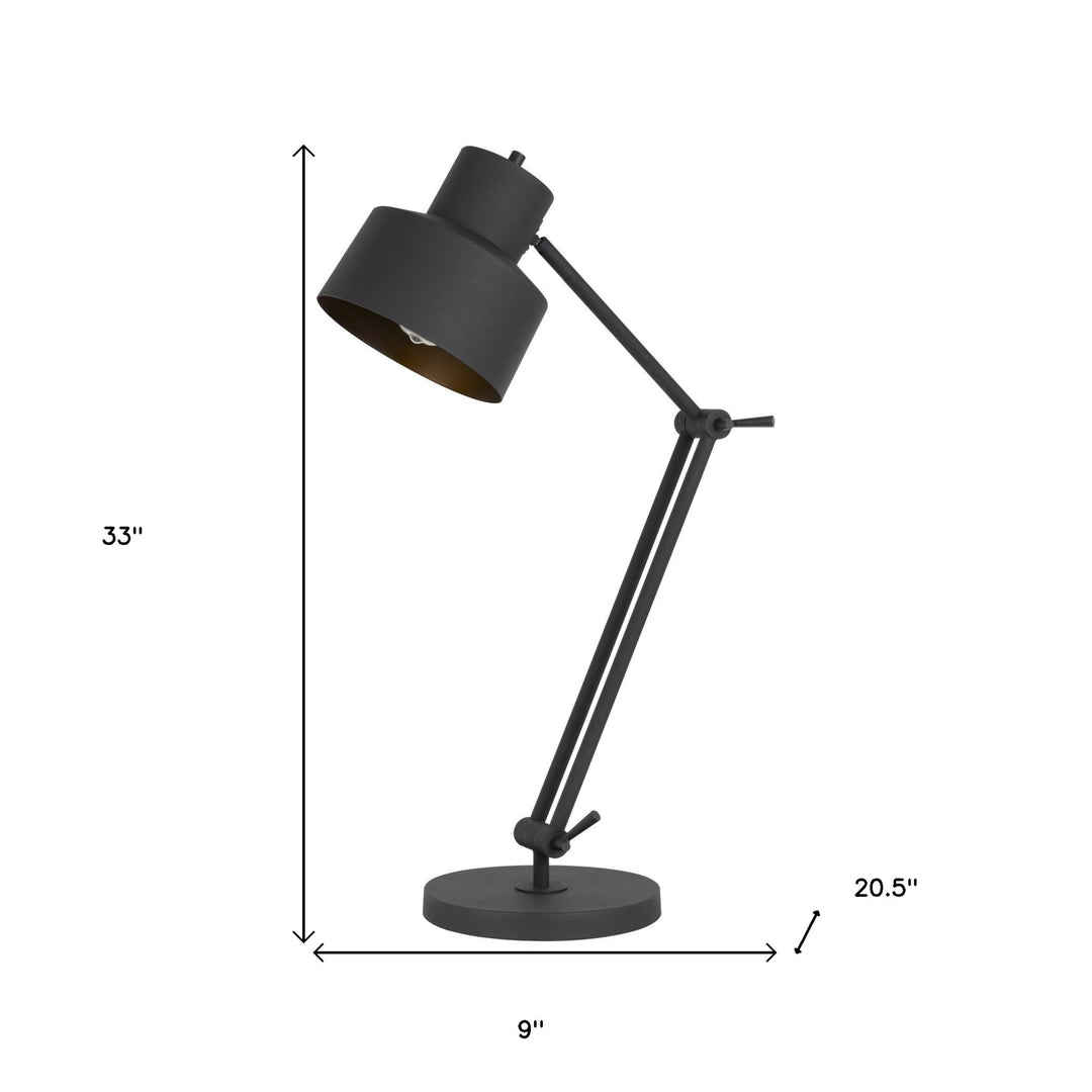 33" Black Metal Adjustable Desk Table Lamp