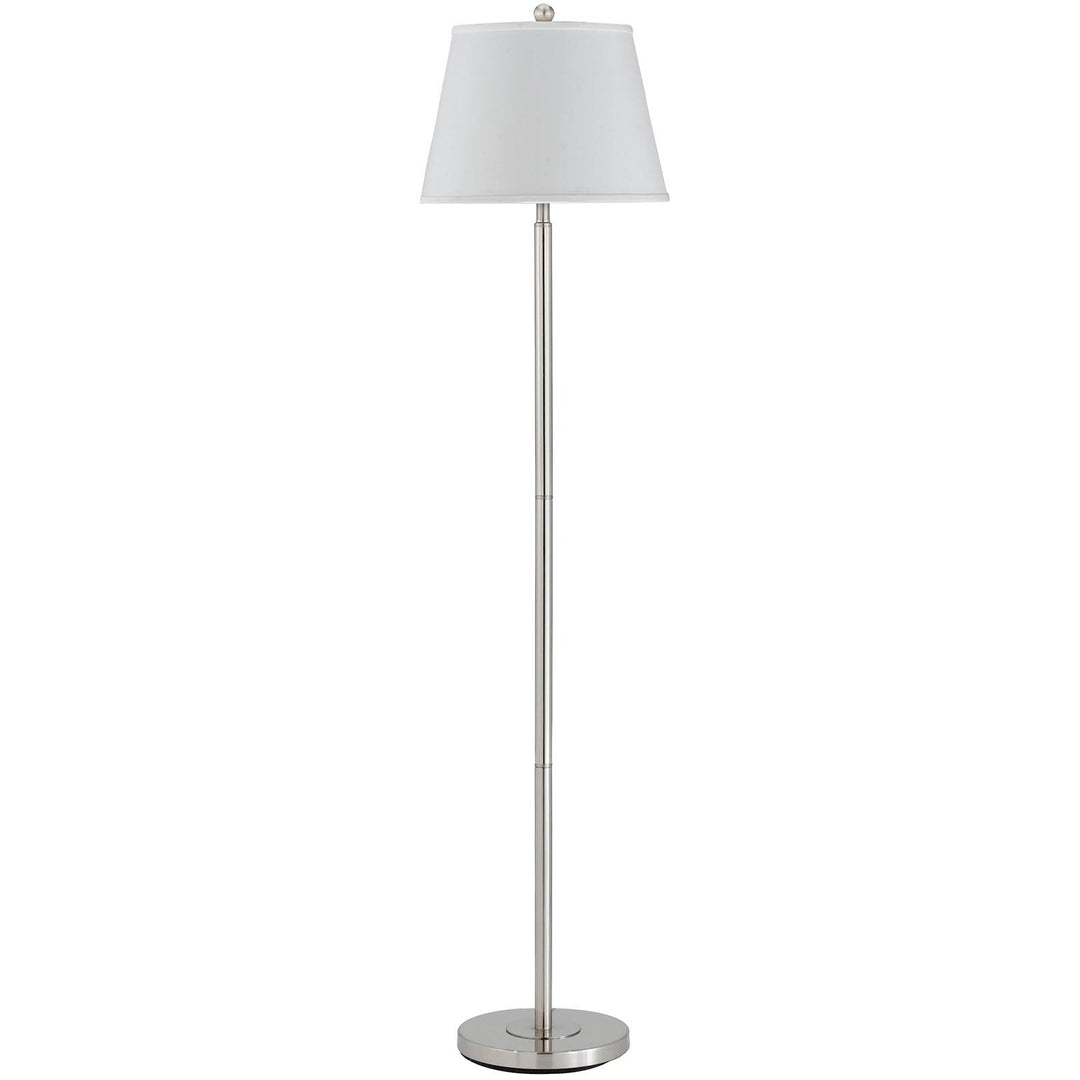 60" Nickel Traditional Shaped Floor Lamp With White Square Shade